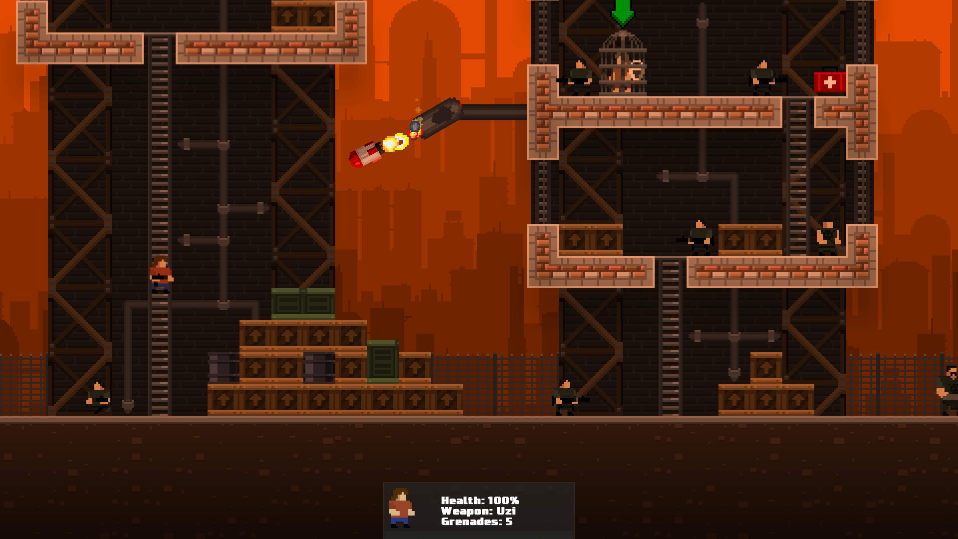 Awesome prison level with rockets.